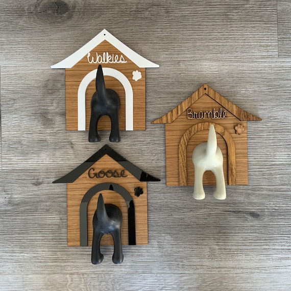 Personalised Pet Lead Wall Hanger ~ Dog Lead Hanger ~ Dog Shaped Lead hanger ~ Custom Dog Lead Hook