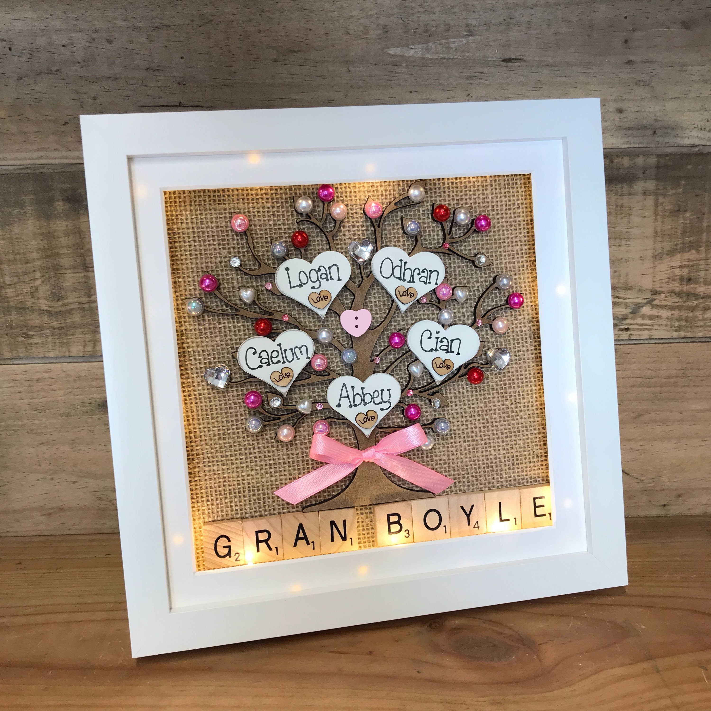 Personalised Family Tree Box Frame - Gift for the Grandparents - From ...