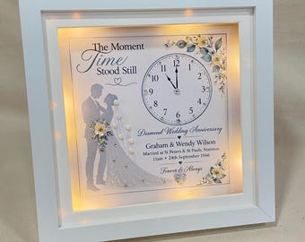 Personalised Wedding Anniversary Keepsake Frame | The Moment Time Stood Still | Custom Couple Gift | Beautiful Wedding or Anniversary Gift