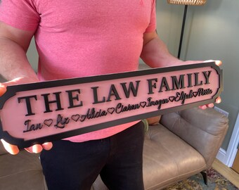Personalised Family Name Sign | Custom Street Sign Plaque | New Home Gift | Family Home Decor | Housewarming Gift