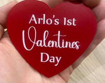 Personalised Baby Valentine Heart Plaque | 1st Valentine’s Day Prop | Newborn Photo Accessory | Custom Name Keepsake