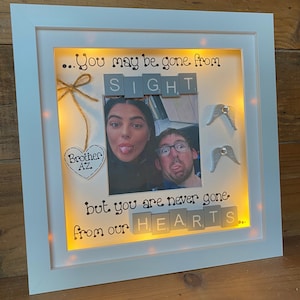 Custom LED Memorial Photo Frame: Scrabble Tile Sympathy Gift