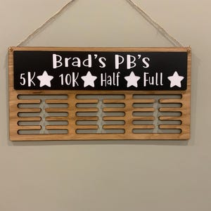 Customised Running Medal Hanger | Custom Medal Display Rack | Sports Medal Hanger | Medal Hanger For Runners | Personal Best Chart