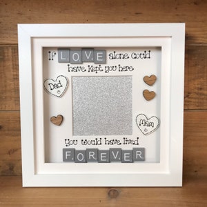 Customised LED Memorial Photo Frame | LED Sympathy Gift |  Memorial Picture Frame | Photo Frame with Scrabble Tiles | Thinking of You