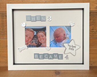 New Baby Photo Box Frame - New Parents Gift - Baby Scan Picture Frame - Baby Celebration Gift - with optional LED Lights
