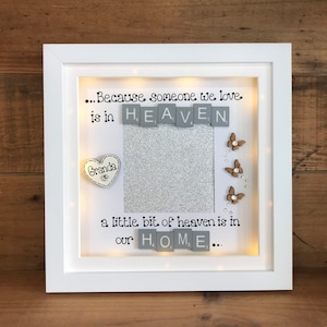 Customised LED Memorial Photo Frame | Sympathy Gift | LED Memorial Picture Frame | Photo Frame with Scrabble Tiles | Thinking of You