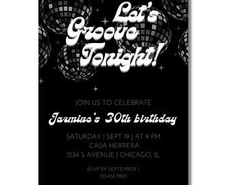 LET'S GROOVE ESTA NOCHE / Invitación de cumpleaños imprimible