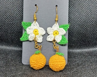 Orange Blossom Micro Crochet Earrings