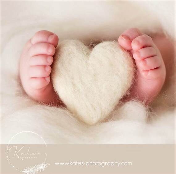 Coeurs De Laine Decoration De Photographie De Bebe Coeur En Etsy