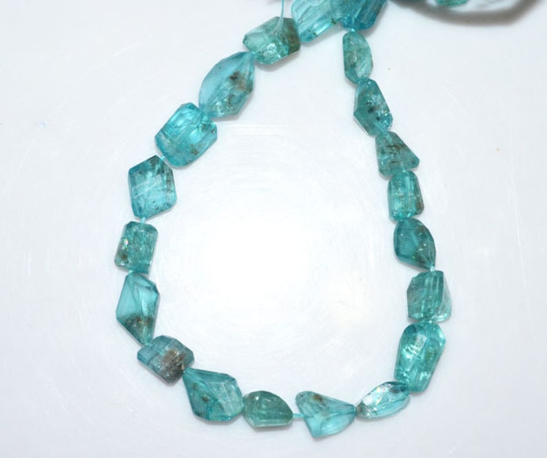 BL1797 8 Inch Strand Apatite Faceted Nuggets Beads 5x7-11x17 mm 1 Strand Apatite Faceted Nuggets Briolette