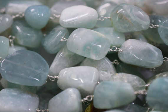7 x 10 mm New 10 inch long strand of mystic Grey Chalcedony Nugget 6 x 9