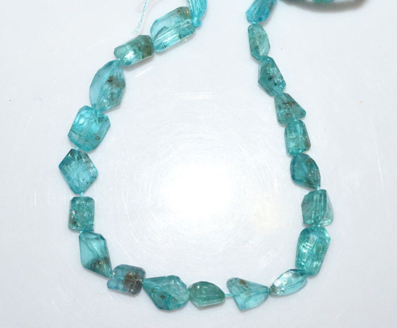 BL1797 8 Inch Strand Apatite Faceted Nuggets Beads 5x7-11x17 mm 1 Strand Apatite Faceted Nuggets Briolette