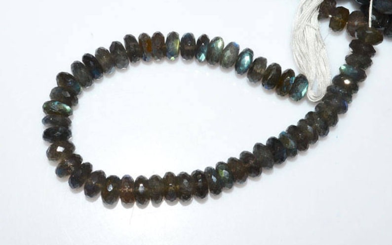 9 Top Quality Labradorite Faceted Rondelle Beads Sold Per Strand Labradorite Rondelle Beads 9.50 mm MC452J