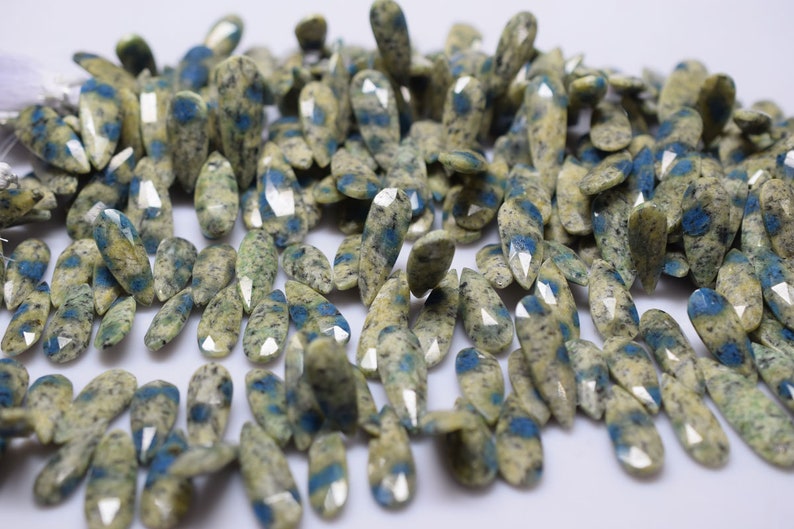 K2 Jasper Faceted Briolettes K2 JASPER Faceted Elongated Pears K2 jasper Long pear 9x22 to 10x32 mm BL3939