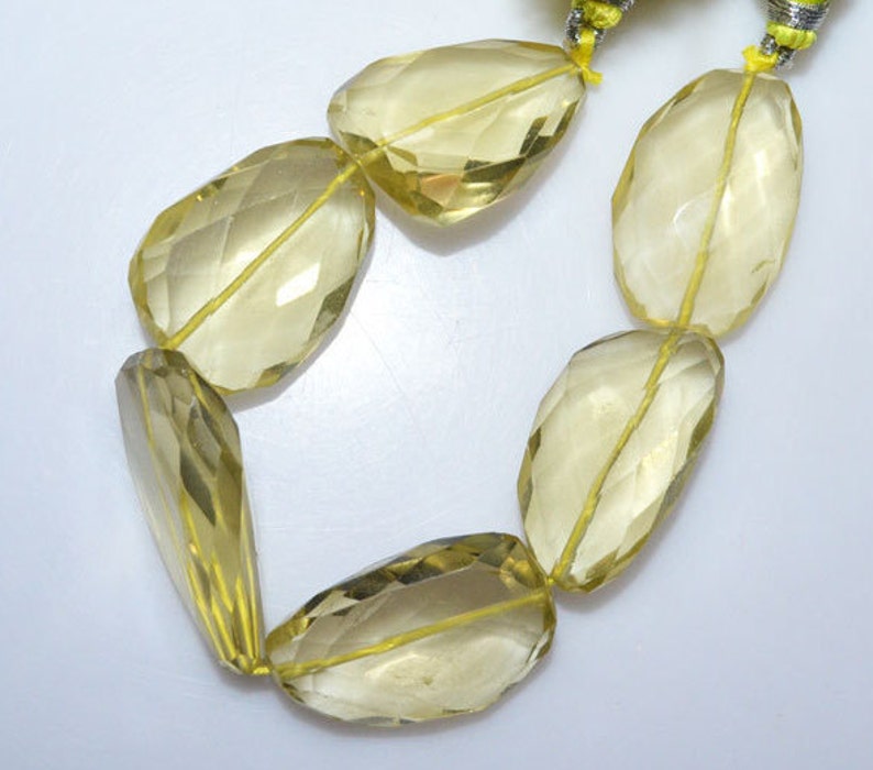 16x18-18x39 mm BL2432 1 Strand Natural Lemon Quartz Faceted Nuggets Briolette 7 Lemon Quartz Faceted Tumble