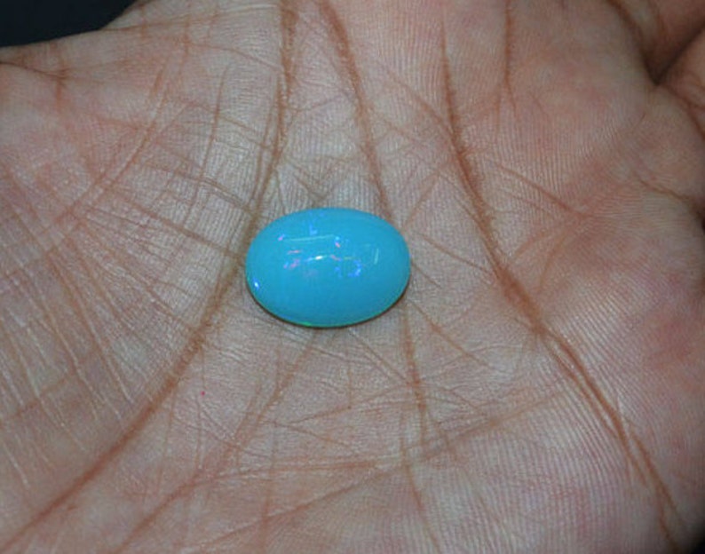 4.80 Ct color enhance Ethiopian Opal Long Oval Smooth Cabochon 15 x 11 mm Opal Oval Cabochon Opal Cabs Smooth Cabochon EO319