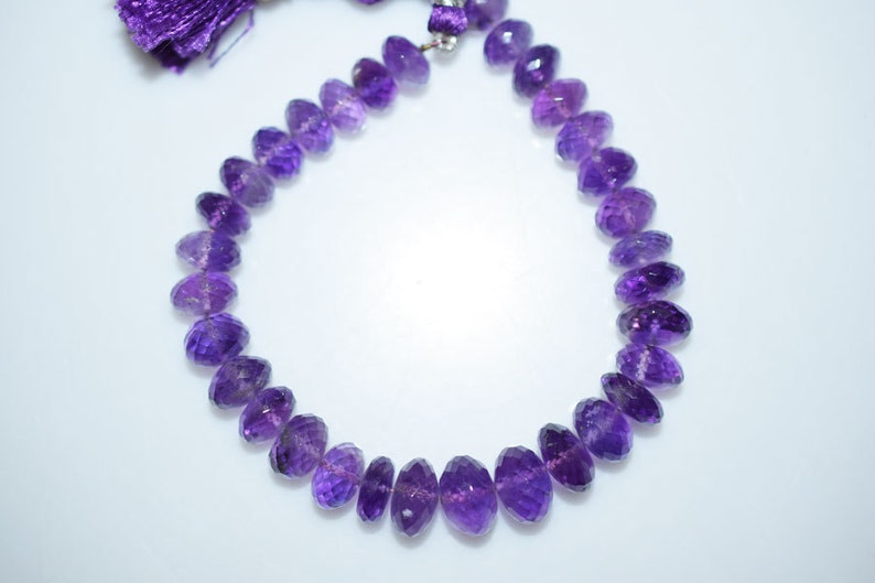 MC786 Amethyst Faceted Rondelle Beads 8 Inch Strand Amethyst Faceted Rondelle Beads 7.5-12 mm