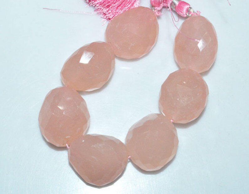 BL3322S 1 Strand Rose Quartz Faceted Nuggets Briolette Nugget Beads 19x20-22x27 mm Rose Quartz Faceted Tumble 7