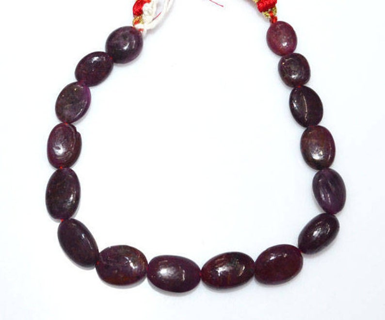 Natural Gemstone MC1239 Smooth Oval Beads 9x11-12x14 mm 1 Strand Natural Ruby Smooth Oval Briolette 8.5 Natural Ruby