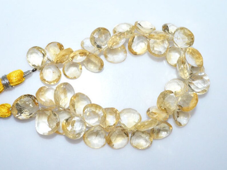 Fine AAA Quality Natural Golden Citrine Faceted Drops Briolettes 4x7-5x8 mm approx 8 inch strand