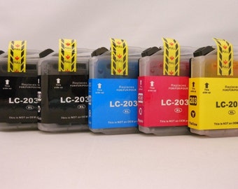 High Quality Brother Compatible replacement Model LC203 XL Ink Cartridges Bundle (2 BK/ 1 C/ 1 M/ 1 Y)