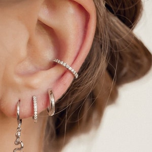 Orecchini a cerchio classici Huggie in argento sterling / Orecchini a cerchio piccoli in oro rosa / Orecchini a cerchio placcati in oro / Orecchini a cerchio in argento 925