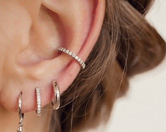 Classic Hoop Huggie Earrings Sterling Silver | Small Hoops Earrings Rose Gold | Gold Plated Hoop Earrings | 925 Silver Hoop Earrings