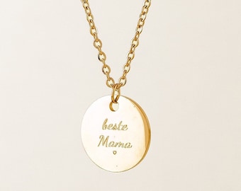 Best Mom Necklace Gold, Rose Gold and Silver | Disc Pendant Necklace | Mama Necklace | Mothers Day Gift | Mom Jewelry