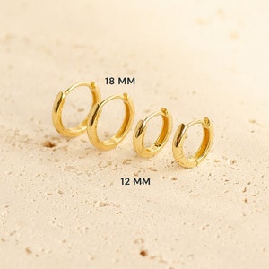 Cerchi in argento 925 / Orecchini a cerchio in oro rosa / Set di orecchini per piercing multipli / Piccoli orecchini a cerchio spessi / Set di cerchi placcati in oro