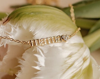 Mama Necklace Sterling Silver | Mom Necklace Gold | Perfect Gift for Mom | Mama Heart Pendant | Mothers day gift