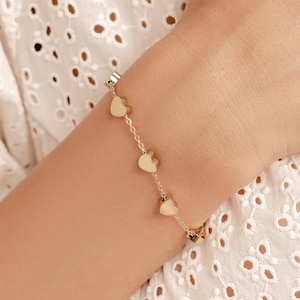 Chunky Armband mit Herz Anhänger | Herz Armband Vergoldet | Armband Damen Herz Silber | Herzchen Armband Roségold