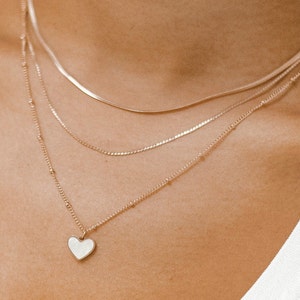 Layered Fine Chain Necklace Rose Gold Dainty Women Necklace Stainless Steel image 7