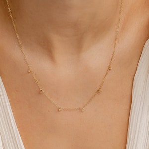 Zirkonia Charm Necklace Sterling Silver | Delicate Necklace