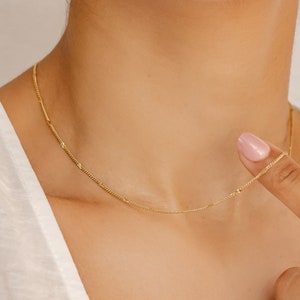 Starburst Chain Necklace Gold Plated Sterling Silver | Delicate Necklace