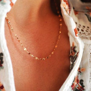 Flattened Rolo Chain Necklace Rose Gold | Silver Rolo Necklace | Link Chain Necklace | Stylish Chain Stainless Steel Tarnish Resistant