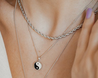 Ciondolo Yin Yang in argento sterling/ciondolo a cerchio rotondo per braccialetto o collana