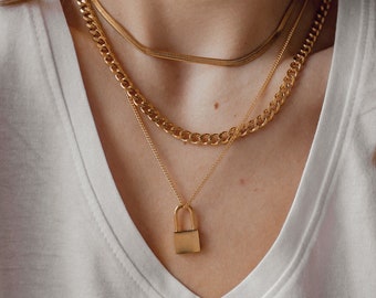 Padlock Necklace Waterproof | Silver Padlock Necklace | Gold Lock Necklace | Delicate Rose Gold Necklace Padlock | Love Lock Necklace