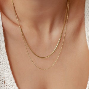 Layered Fine Chain Necklace Gold | Dainty Women Necklace Stainless Steel