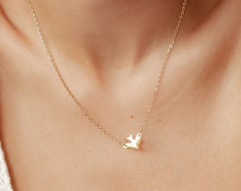 Bird Pendant Necklace | Swallow Necklace | Waterproof Necklace | Flying Bird Necklace | Gold Bird Necklace | Rose Gold Dainty Necklace