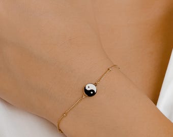 Yin Yang Bracelet | Gold Satellite Bracelet, Rose Gold Bracelet, Silver Chain Bracelet | Yin Yang Jewelry
