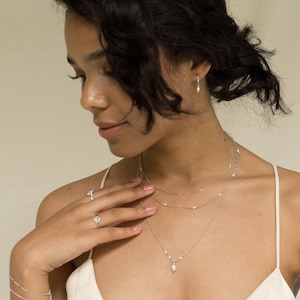 Pearl Necklace Sterling Silver | Delicate Pearl Chain Necklace