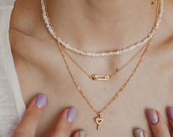 Fine Figaro Chain Necklace Gold Plated Sterling Silver | Delicate Necklace