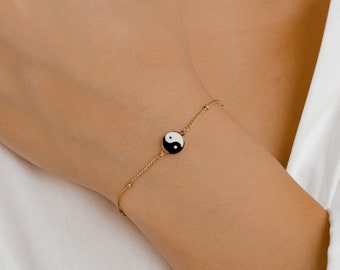 Yin Yang Bracelet | Gold Satellite Bracelet, Rose Gold Bracelet, Silver Chain Bracelet | Yin Yang Jewelry
