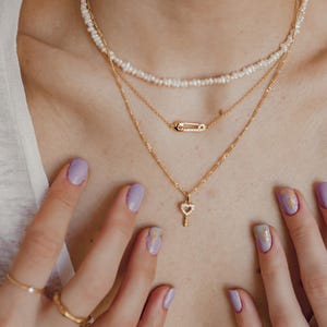 Heart Key Pendant Gold Plated Sterling Silver | Charm for Necklace or Bracelet