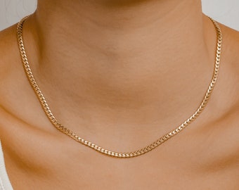 Cuban Link Chain Necklace Gold Plated | Stainless Steel Cuban Chain Necklace Women