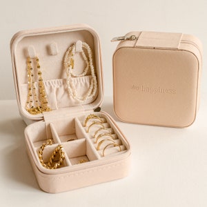 Portable Jewelry Storage Case | Travel Tray Jewellery Organizer for Necklaces, Studs and Rings