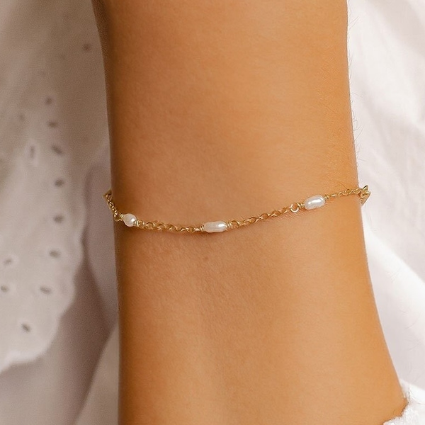 Freshwater Pearl Bracelet Silver | Freshwater Pearls Bracelet | Sterling Silver Chain Bracelet Pearl | Genuine Pearl Bracelet Gold Plated