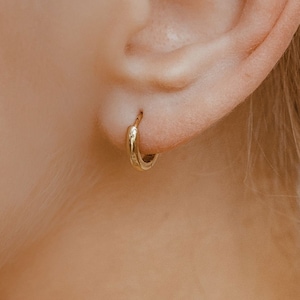 Classic Hoop Huggie Earrings Sterling Silver | Small Hoops Earrings Rose Gold | Gold Plated Hoop Earrings | 925 Silver Hoop Earrings