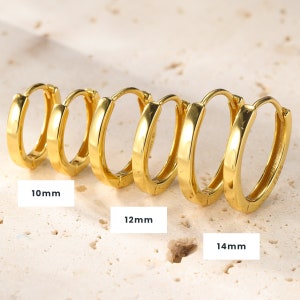 Classic Small Hoop Earrings Sterling Silver | Medium Silver Hoops | Gold Plated Hoops | Simple Band Hoop Earringns