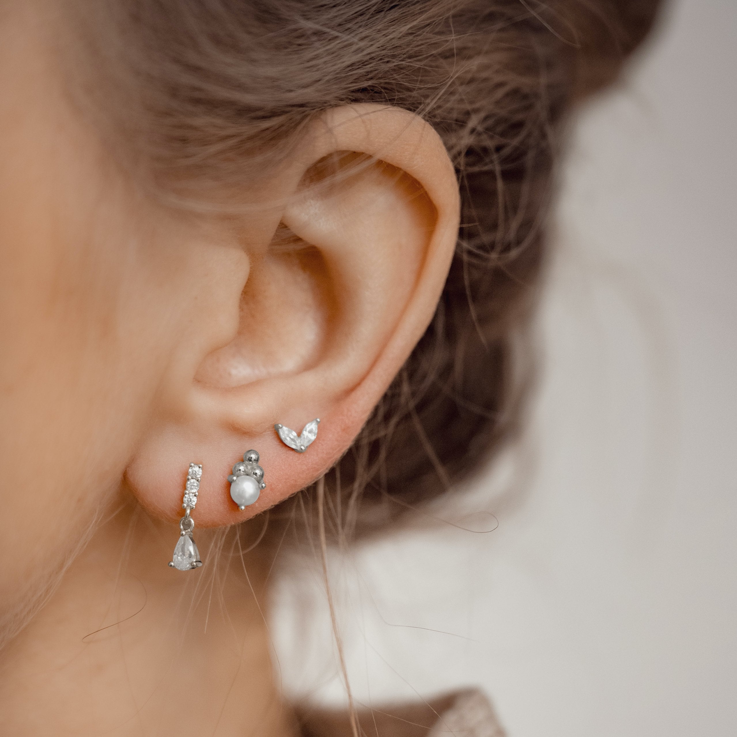 アクセサリー STUDIO T&Y Silver & Gold Pierced Earing Sterling Silver Earrings Set | Gold Stud Earring Set | Stacked